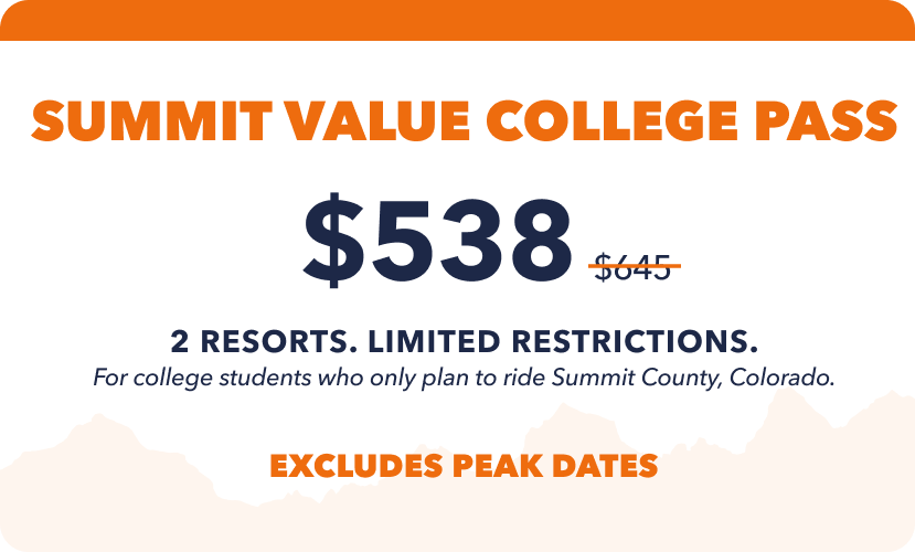 Summit Value college pass for epic pass 
