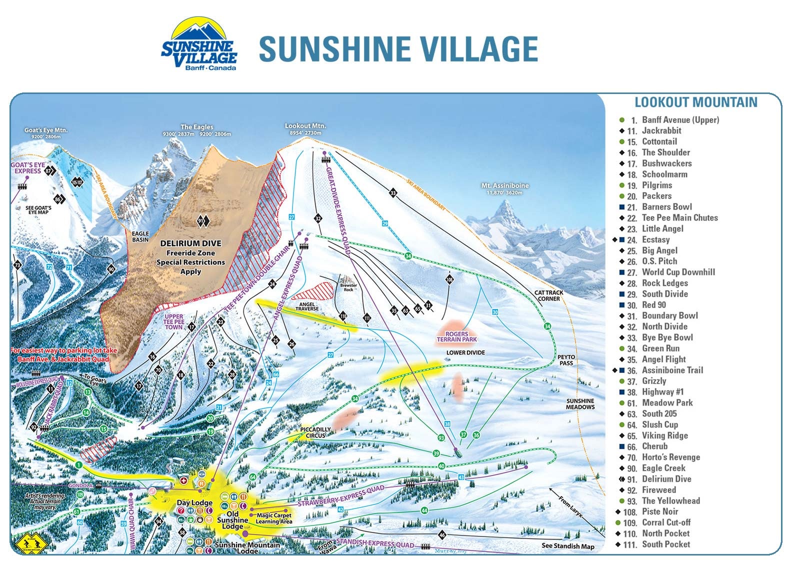 Banff-SunshineVillage-TrailMap