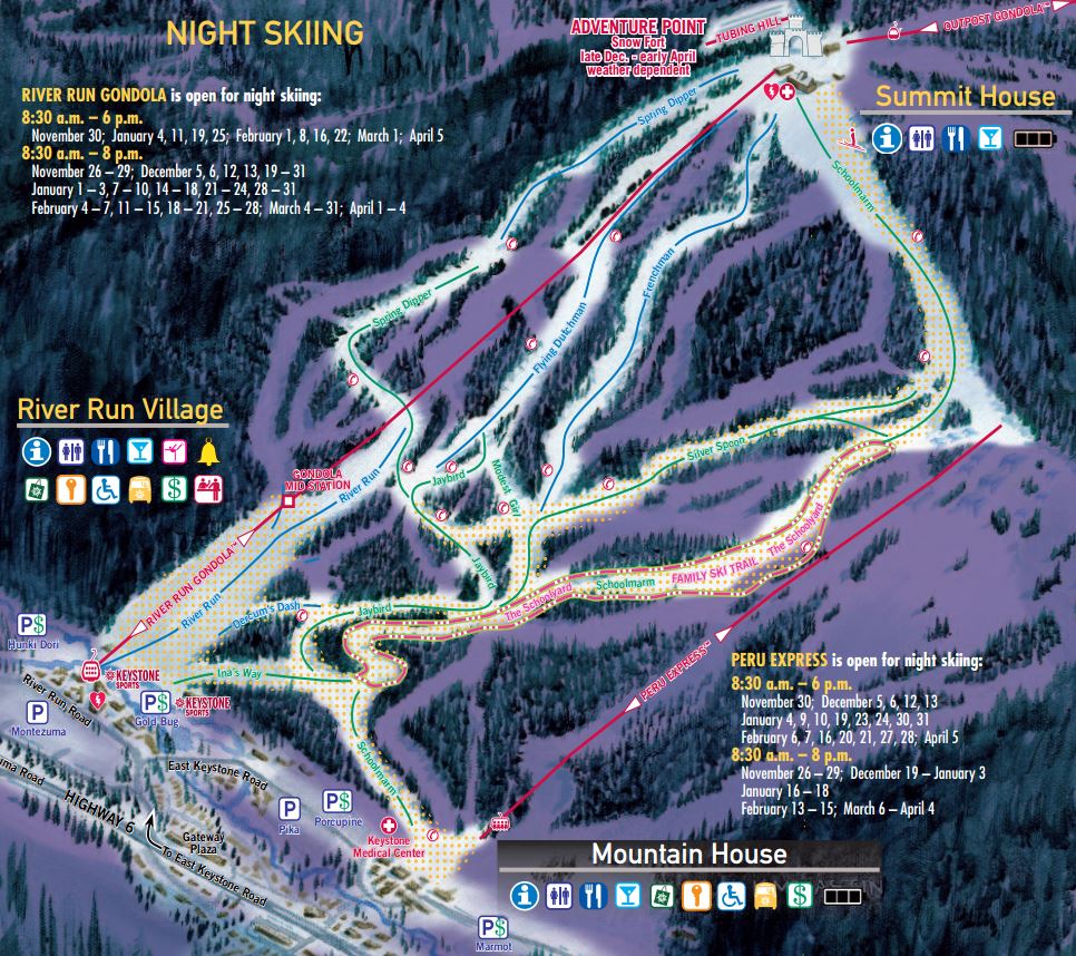 keystone trail map night